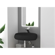 Pemberly Row Oval Ceramic Wall Mount Bathroom Sink in Matte Black