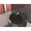 Pemberly Row Oval Ceramic Wall Mount Bathroom Sink in Matte Black