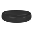 Pemberly Row Oval Ceramic Wall Mount Bathroom Sink in Matte Black