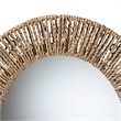 Pemberly Row Metal & Seagrass Accent Wall Mirror in Natural Brown