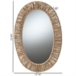 Pemberly Row Metal & Seagrass Accent Wall Mirror in Natural Brown