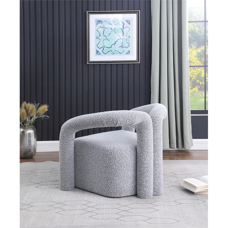 Pemberly Row Modern / Contemporay Gray Boucle Fabric Arm Chair