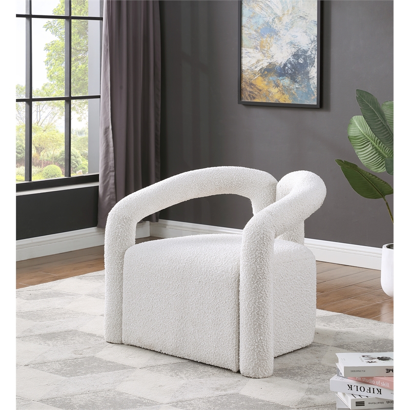 Pemberly Row Modern / Contemporay Cream Boucle Fabric Arm Chair