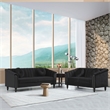 Pemberly Row Modern / Contemporay 2 Piece Living Room Set in Black