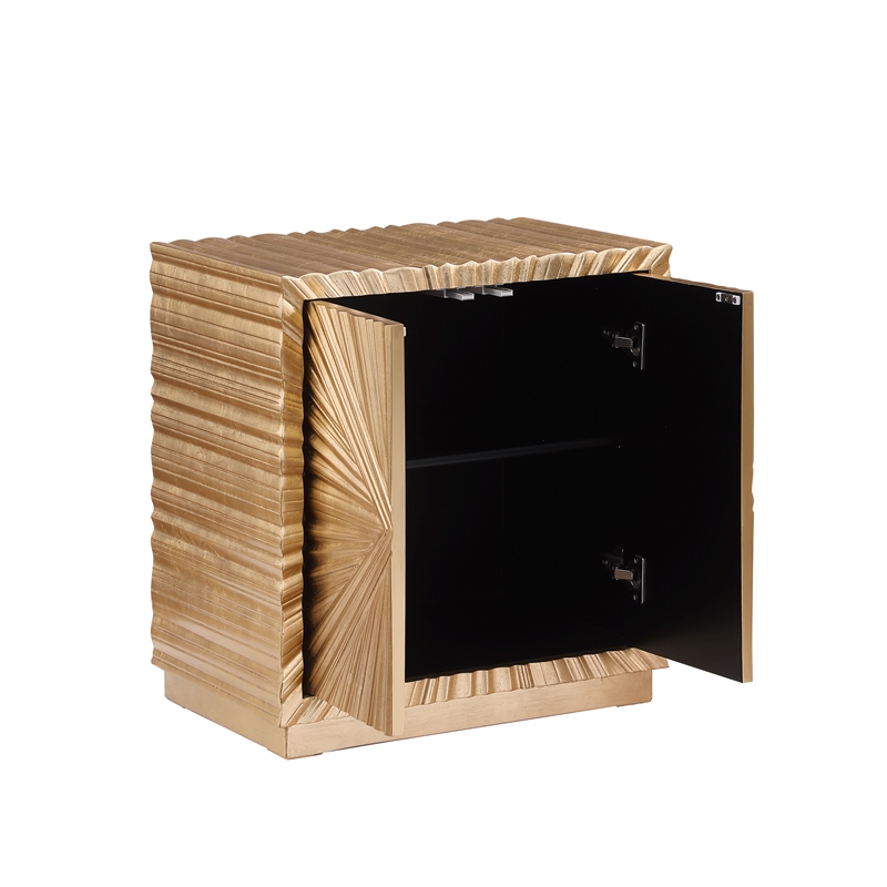 Pemberly Row Modern / Contemporay Gold Rectangle Wood Side Table