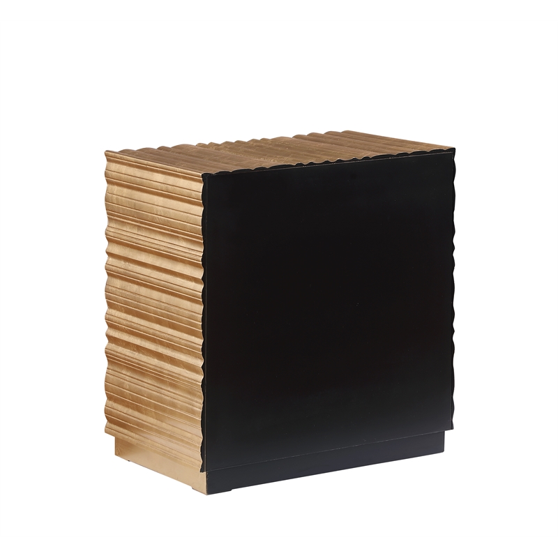 Pemberly Row Modern / Contemporay Gold Rectangle Wood Side Table