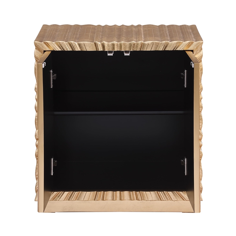 Pemberly Row Modern / Contemporay Gold Rectangle Wood Side Table