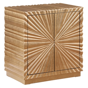 Pemberly Row Modern / Contemporay Gold Rectangle Wood Side Table