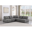 Pemberly Row Linen Fabric Upholstered Corner Wedge in Gray