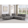 Pemberly Row Linen Fabric Upholstered Corner Wedge in Gray