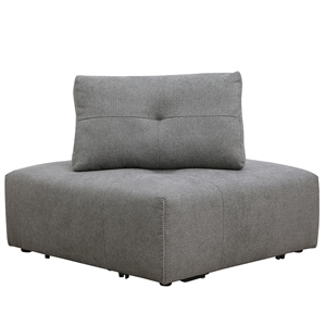 Pemberly Row Linen Fabric Upholstered Corner Wedge in Gray