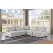 Pemberly Row Linen Fabric Upholstered Corner Wedge in Beige