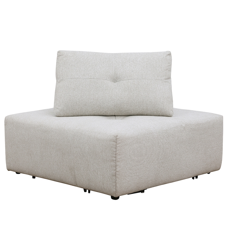 Pemberly Row Linen Fabric Upholstered Corner Wedge in Beige