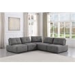 Pemberly Row Linen Fabric Upholstered Armless Chair in Gray