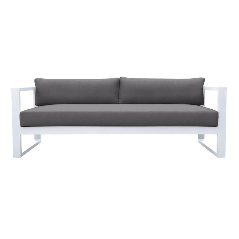 Pemberly Row 4-Piece Modern Aluminum Outdoor Set in White/Gray