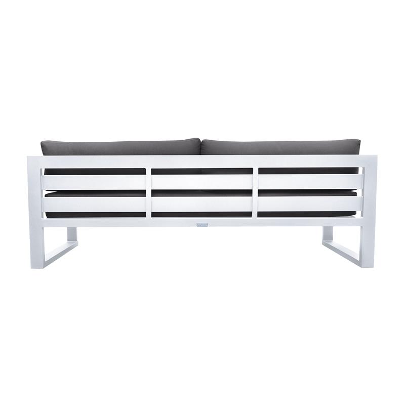 Pemberly Row 4-Piece Modern Aluminum Outdoor Set in White/Gray