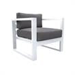 Pemberly Row 4-Piece Modern Aluminum Outdoor Set in White/Gray