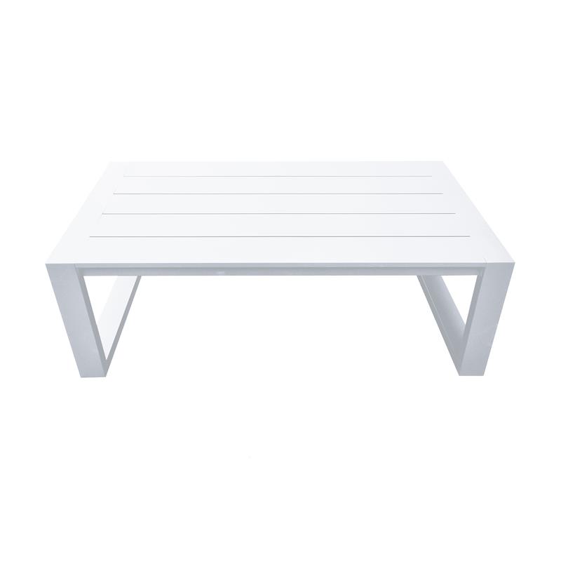Pemberly Row 4-Piece Modern Aluminum Outdoor Set in White/Gray