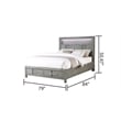 Pemberly Row Modern King Wood Bed & LED Headboard in Gray Color