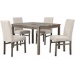 Pemberly Row Modern 5 Piece Rectangular Wood Dinette Set in Oak