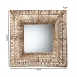 Pemberly Row Metal & Seagrass Accent Wall Mirror in Natural Brown