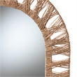 Pemberly Row Metal & Seagrass Accent Wall Mirror in Natural Brown