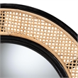 Pemberly Row Rattan Accent Wall Mirror in Black and Natural Brown