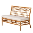 Pemberly Row Modern Bohemian Honey Rattan 4-Piece Dining Nook Set
