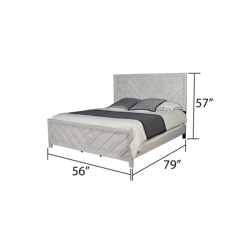 Pemberly Row Modern / Contemporay Full Bed Made with Wood in Gray
