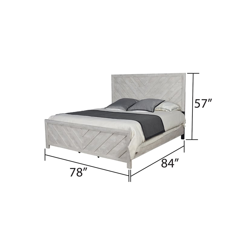 Pemberly Row Modern / Contemporay King Bed Made with Wood in Gray