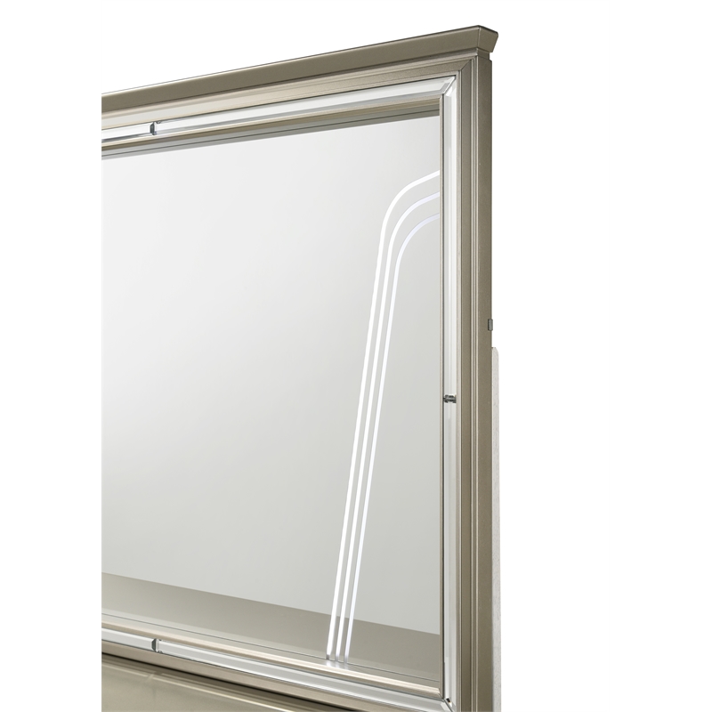Pemberly Row Modern / Contemporay Mirror Made with Wood in Silver