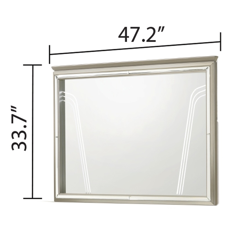 Pemberly Row Modern / Contemporay Mirror Made with Wood in Silver