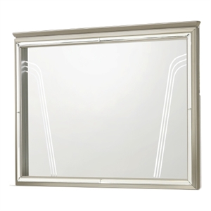 Pemberly Row Modern / Contemporay Mirror Made with Wood in Silver