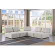 Pemberly Row Linen Fabric Upholstered Armless Chair in Beige