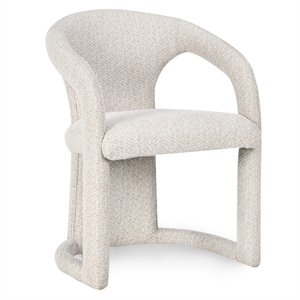 Pemberly Row Ivory Polyester Fabric Upholstered Dining Chair