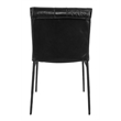 Pemberly Row Jet Black Premium Leather Dining Chair Set of 2