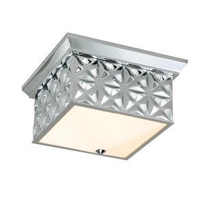 Pemberly Row14&quot 3-light Metal Flush Mount in Polished Chrome