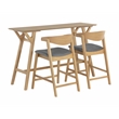 Pemberly Row Mid-Century Wood Counter Table in Natural Finish