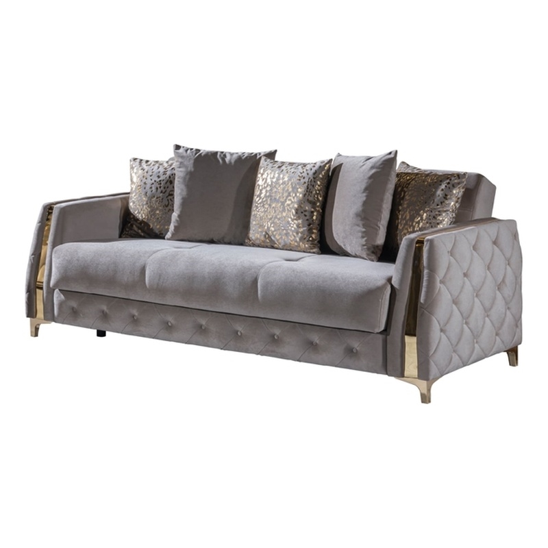 Pemberly Row Modern 2PC Living Room Set Made with Wood in Taupe