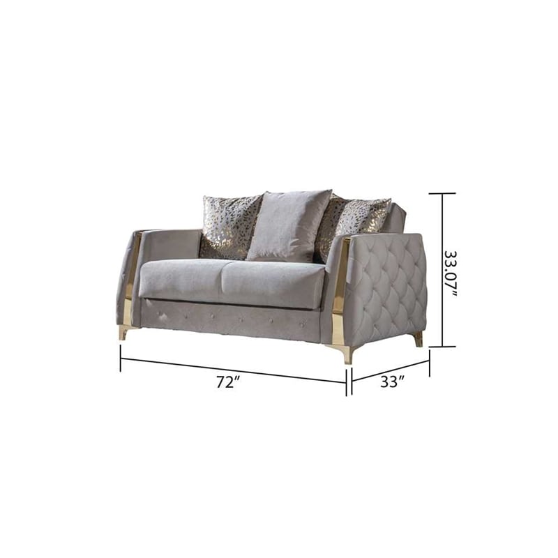 Pemberly Row Modern 3PC Living Room Set Made with Wood in Taupe