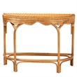 Pemberly Row Modern Bohemian Natural Brown Rattan Console Table