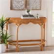 Pemberly Row Modern Bohemian Natural Brown Rattan Console Table