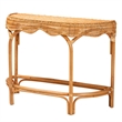 Pemberly Row Modern Bohemian Natural Brown Rattan Console Table