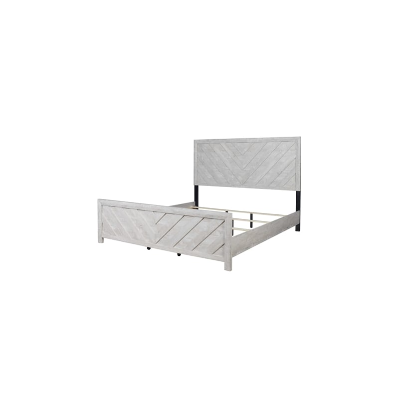 Pemberly Row King 4PC Modern Bedroom Set Made with Wood in Gray