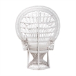 Pemberly Row Modern Bohemian White Natural Rattan Peacock Chair