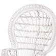 Pemberly Row Modern Bohemian White Natural Rattan Peacock Chair
