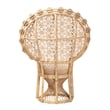 Pemberly Row Modern Bohemian Natural Brown Rattan Peacock Chair