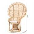 Pemberly Row Modern Bohemian Natural Brown Rattan Peacock Chair