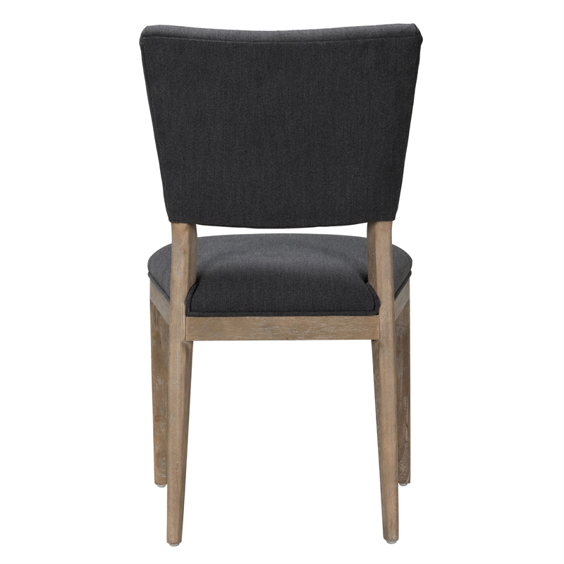 Pemberly Row Fabric Upholstered Dining Chair Dark Gray Set of 2