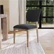 Pemberly Row Fabric Upholstered Dining Chair Dark Gray Set of 2